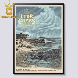 Luke Combs Melbourne Show 2025 Marvel Stadium On February 7th 8th Australia New Zealand Tour Home Decor Poster Canvas