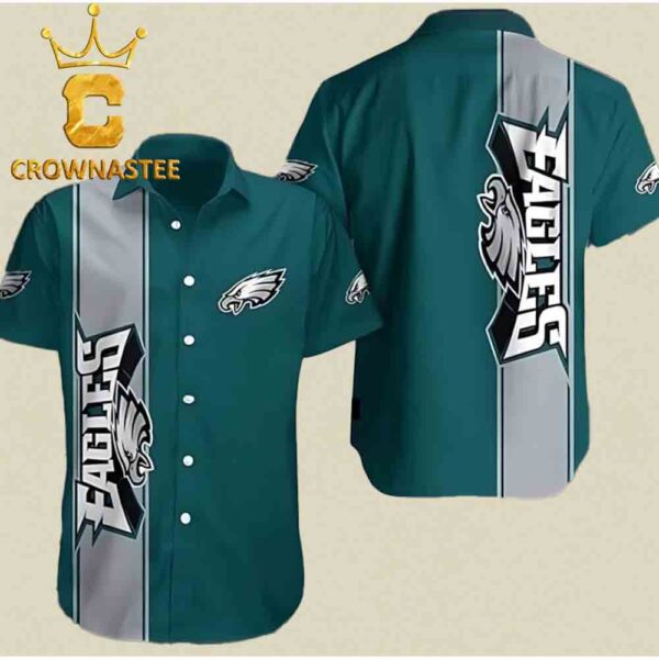 Philadelphia Eagles NFL Bold Stripes Green Hawaiian Shirt