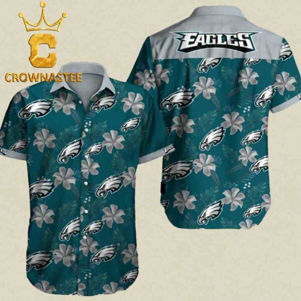 Philadelphia Eagles NFL Floral Logo Summer Vibes Hawaiian Shirt