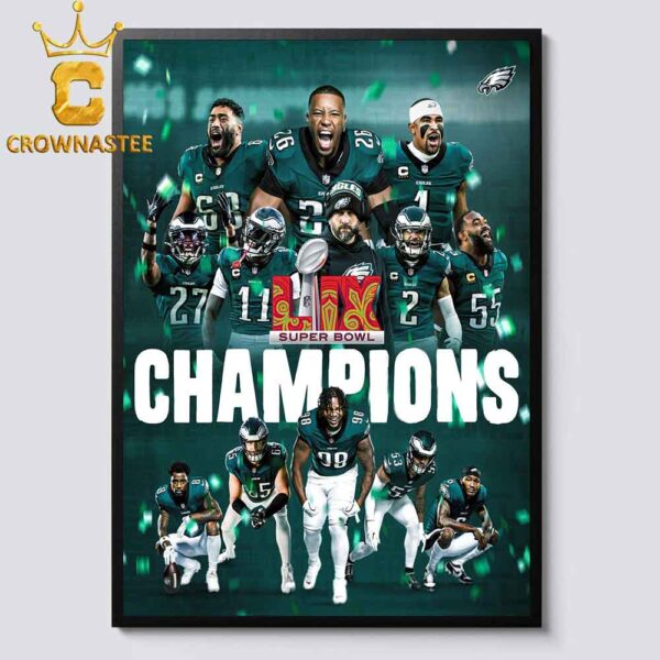 Philadelphia Eagles NFL Super Bowl LIX Champions Home Decor Poster Canvas