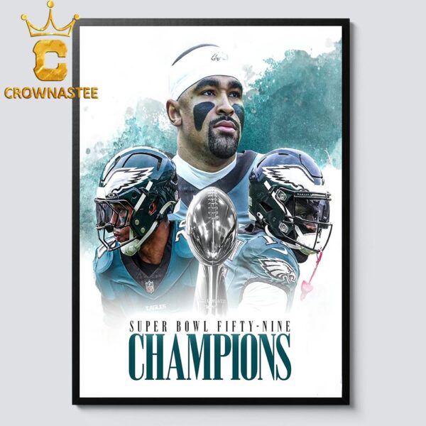 Philadelphia Eagles Super Bowl LIX Champhions Fifty Nine Home Decor Poster Canvas