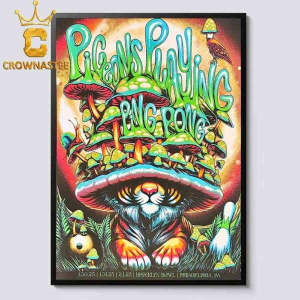 Pigeons Playing Ping Pong Brooklyn Bowl 2025 Philadelphia PA On January 30th 31st Home Decor Poster Canvas