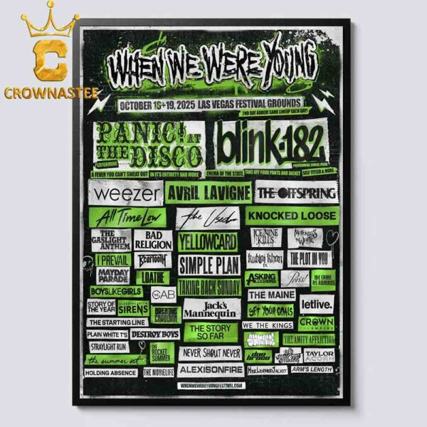 When We Were Young Festival 2025 Lineup Las Vegas Festival Grounds On October 18th 19th Home Decor Poster Canvas