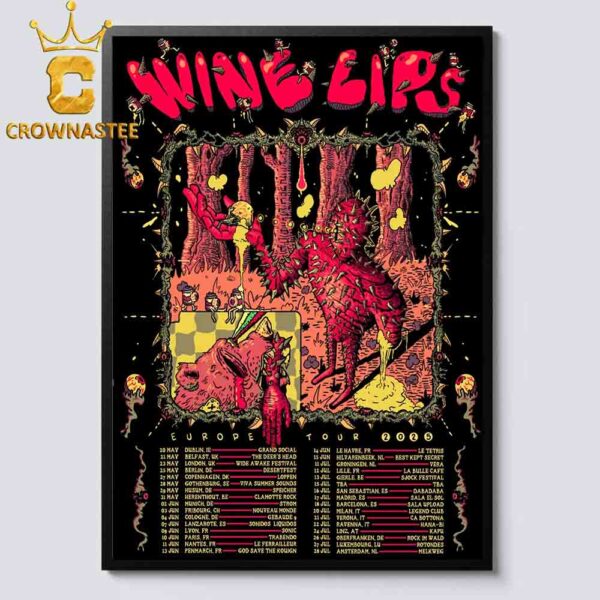 Wine Lips Band Europe 2025 Tour Dates Home Decor Poster Canvas