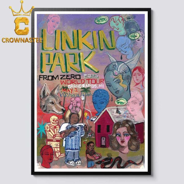 Linkin Park Grand Rapids 2025 Van Andel Arena MI On May 1st From Zero Tour Home Decor Poster Canvas