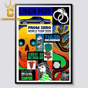 Linkin Park Tulsa 2025 BOK Center Oklahoma On April 28th From Zero Tour Home Decor Poster Canvas