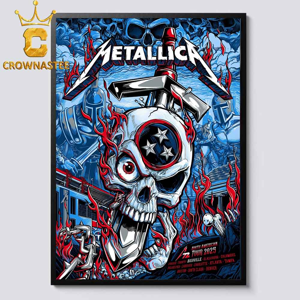 Metallica Nashville 2025 Nissan Stadium Tennessee On May 1st M72 North American Tour Home Decor Poster Canvas Metallica Nashville 2025 Nissan Stadium Tennessee On May 1st M72 North American Tour Home Decor Poster Canvas