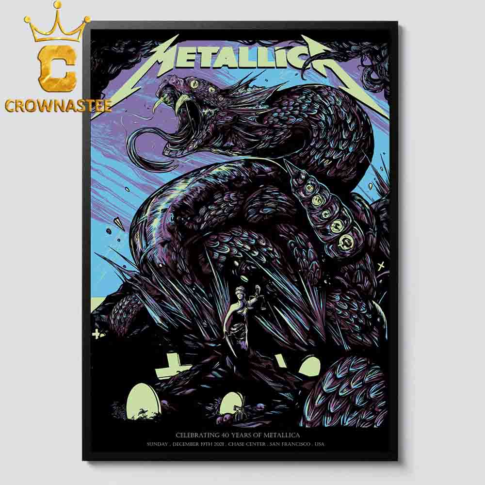 Metallica San Francisco CA 2021 Chase Center December 19th 40th Anniversary Shows Home Decor Poster Canvas Metallica San Francisco CA 2021 Chase Center December 19th 40th Anniversary Shows Home Decor Poster Canvas