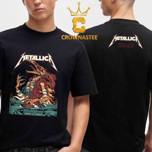Metallica Blackburg 2025 Lane Stadium Virginia On May 7th M72 World Tour Two Sided T-Shirt Hoodie Sweater
