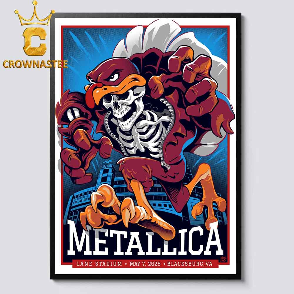 Metallica Blackburg VA 2025 Lane Stadium On May 7th M72 World Tour Home Decor Poster Canvas Metallica Blackburg VA 2025 Lane Stadium On May 7th M72 World Tour Home Decor Poster Canvas