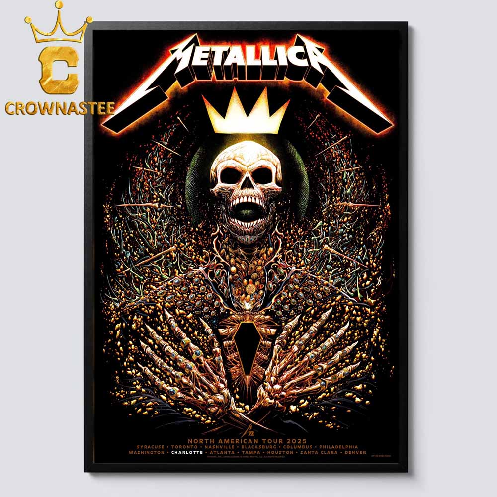 Metallica Charlotte 2025 Bank Of America Stadium North Carolina On May 31st M72 North American Tour Home Decor Poster Canvas Metallica Charlotte 2025 Bank Of America Stadium North Carolina On May 31st M72 North American Tour Home Decor Poster Canvas