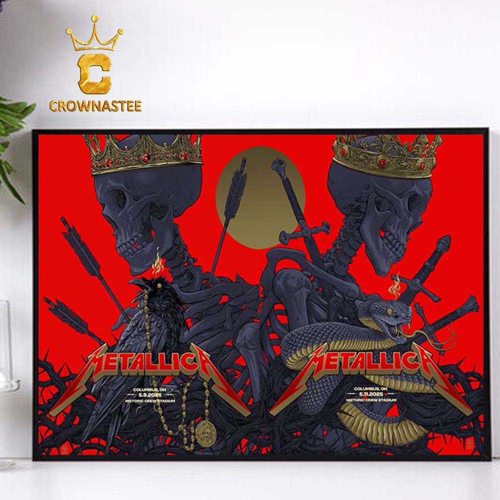 Metallica Historic Crew Stadium 2025 Columbus OH Sonic Temple Festival On May 9th 11th M72 World Tour Matchup Home Decor Poster Canvas Metallica Historic Crew Stadium 2025 Columbus OH Sonic Temple Festival On May 9th 11th M72 World Tour Matchup Home Decor Poster Canvas