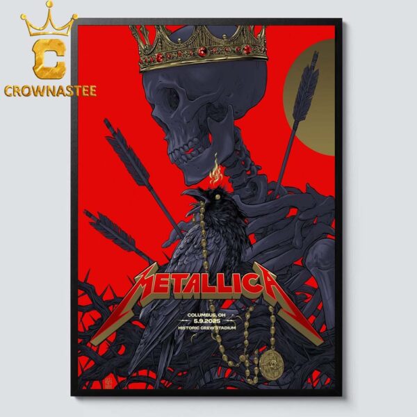Metallica Historic Crew Stadium 2025 Columbus OH Sonic Temple Festival On May 9th M72 Tour Home Decor Poster Canvas
