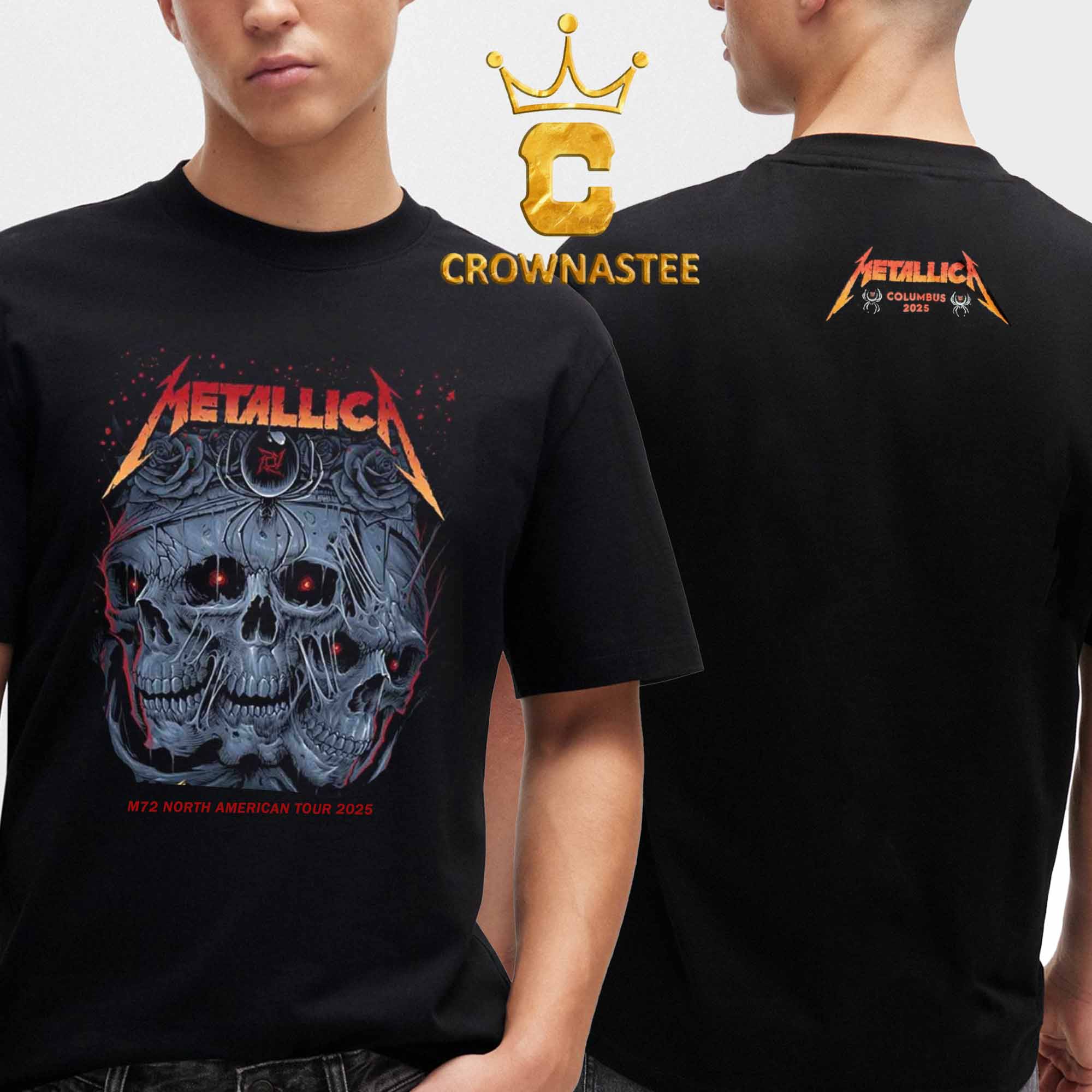 Metallica Historic Crew Stadium 2025 Columbus OH Sonic Temple Festival On May 9th M72 Tour Two Sided T-Shirt Metallica Historic Crew Stadium 2025 Columbus OH Sonic Temple Festival On May 9th M72 Tour Two Sided T-Shirt