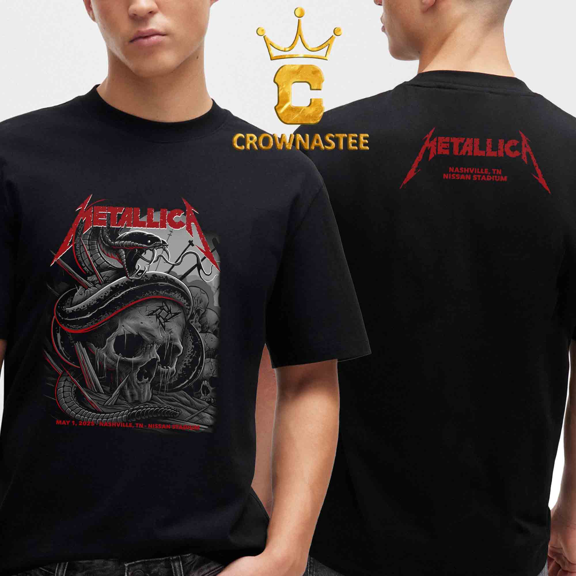 Metallica Nashville 2025 Nissan Stadium TN M72 World Tour On May 1st Two Sided T-Shirt Metallica Nashville 2025 Nissan Stadium TN M72 World Tour On May 1st Two Sided T-Shirt