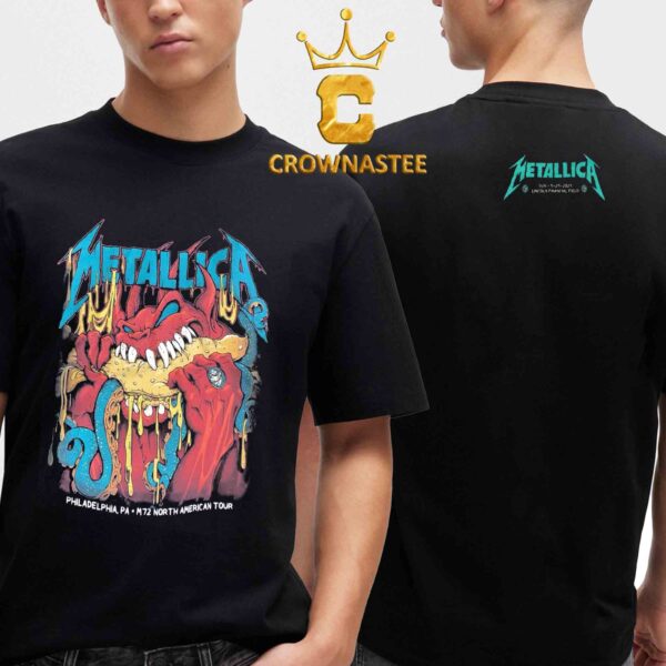 Metallica Philadelphia 2025 Lincoln Financial Field M72 Philly North American Tour On May 25th Night 2 Two Sided T-Shirt