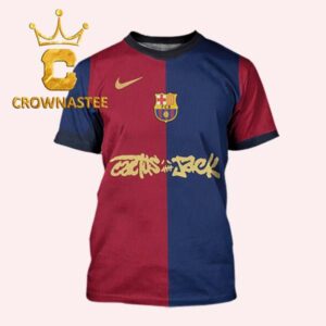 Travis Scott x Barcelona Cactus Jack 2025 Macth Home All Over Print T-Shirt Jersey