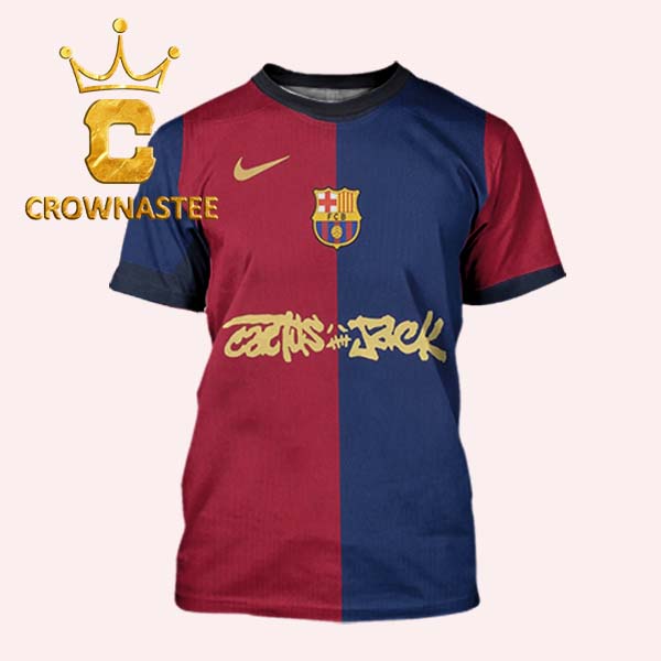 Travis Scott x Barcelona Cactus Jack 2025 Macth Home All Over Print T-Shirt Jersey Travis Scott x Barcelona Cactus Jack 2025 Macth Home All Over Print T-Shirt Jersey