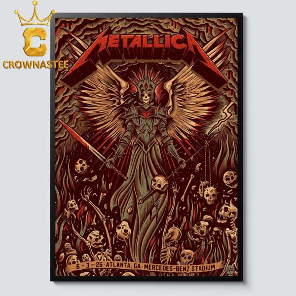 Metallica Atlanta 2025 GA Mercedes Benz Stadium On June 3rd M72 World Tour Home Decor Poster Canvas