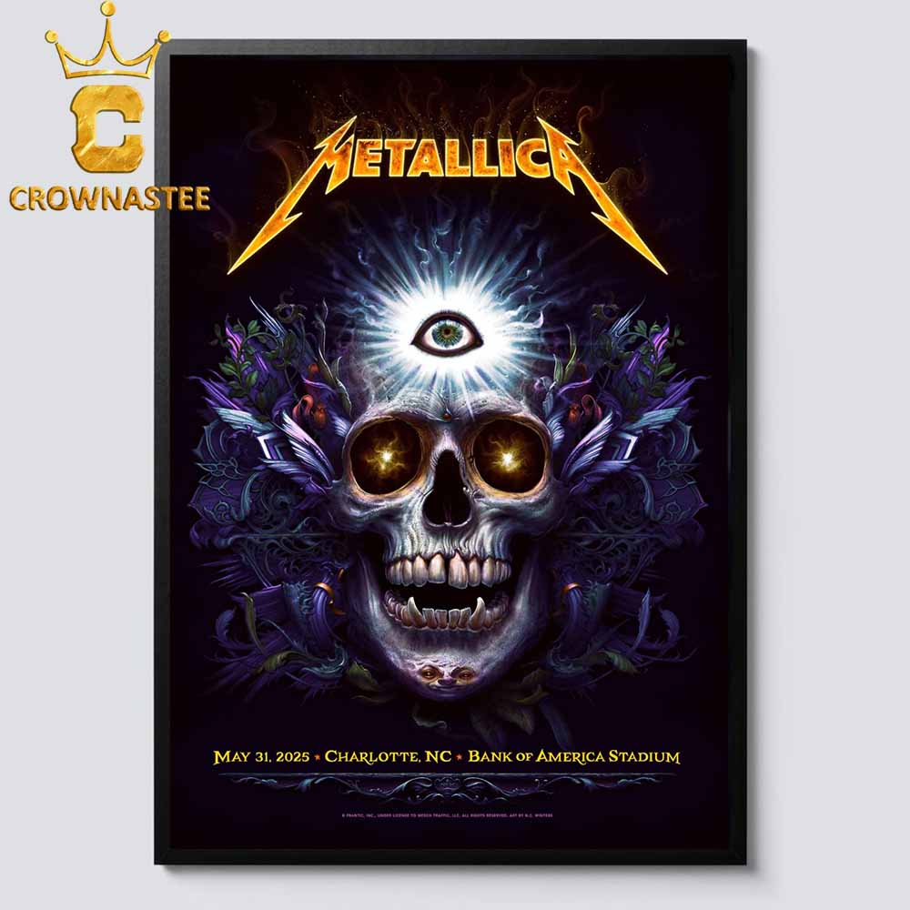 Metallica Charlotte NC 2025 Bank Of America Stadium On May 31st M72 North American Tour Home Decor Poster Canvas Metallica Charlotte NC 2025 Bank Of America Stadium On May 31st M72 North American Tour Home Decor Poster Canvas