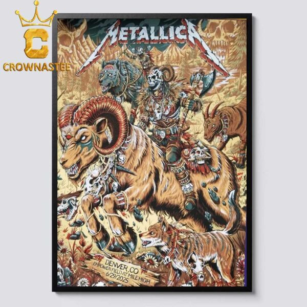 Metallica Denver Night 2 2025 Empower Field At Mile High CO June 29th M72 North American Tour Home Decor Poster Canvas