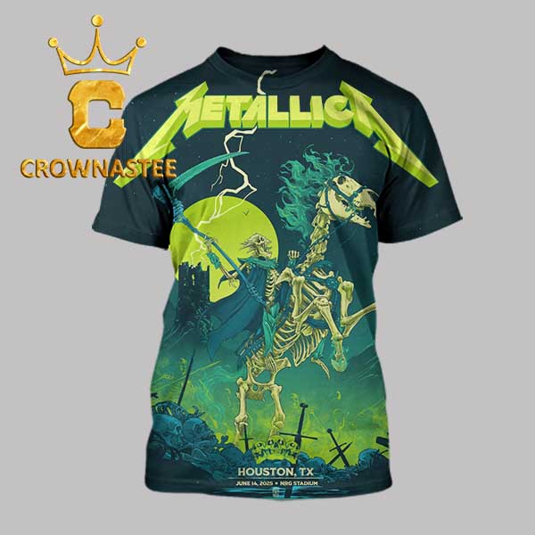 Metallica Houston Texas 2025 NRG Stadium M72 North American Tour All Over Print T Shirt Metallica Houston Texas 2025 NRG Stadium M72 North American Tour All Over Print T Shirt