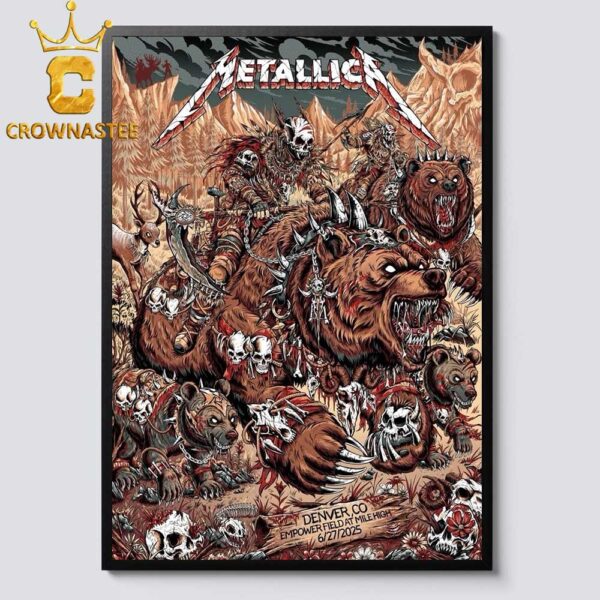 Metallica M72 Denver CO 2025 Empower Field At Mile High Night 1 June 27th Home Decor Poster Canvas