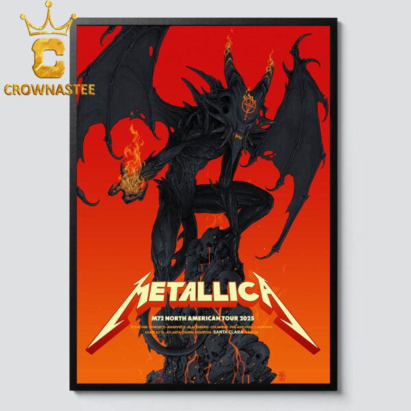 Metallica Santa Clara CA 2025 Levi’s Stadium June 20th M72 North American Tour Home Decor Poster Canvas