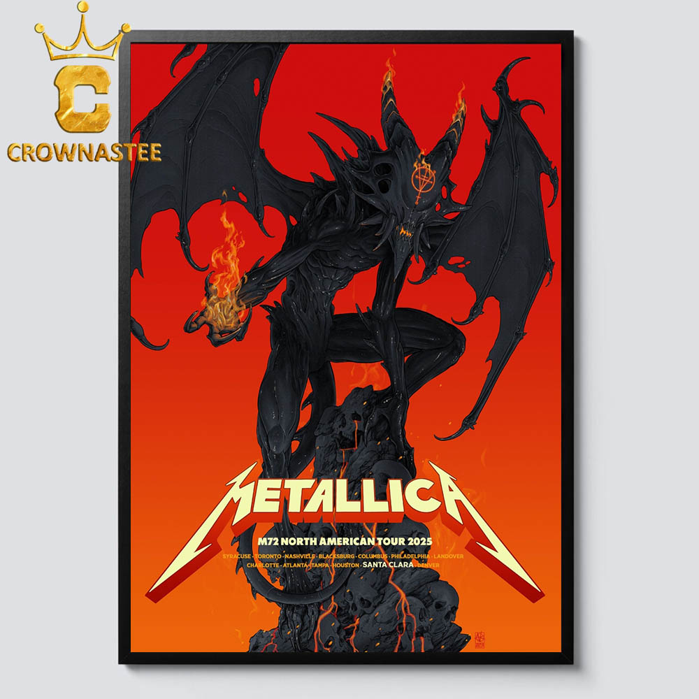 Metallica Santa Clara CA 2025 Levi's Stadium June 20th M72 North American Tour Home Decor Poster Canvas Metallica Santa Clara CA 2025 Levi's Stadium June 20th M72 North American Tour Home Decor Poster Canvas