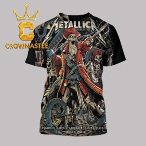Metallica Tampa 2025 Florida Raymond James Stadium On June 6th Limited Pop Up All Over Print T-Shirt
