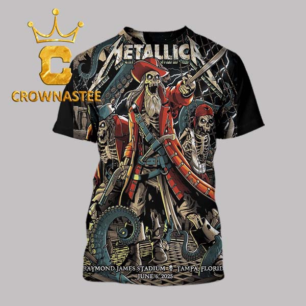 Metallica Tampa 2025 Florida Raymond James Stadium On June 6th Limited Pop Up All Over Print T-Shirt Metallica Tampa 2025 Florida Raymond James Stadium On June 6th Limited Pop Up All Over Print T-Shirt
