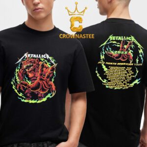 Metallica Tour 2025 Devil Demon M72 North American Tour Dates Pop Up Two Sided T-Shirt