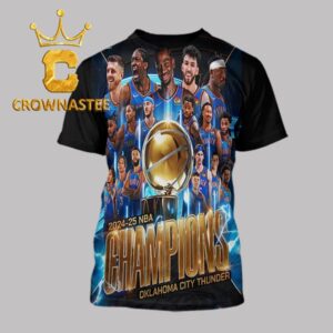 OKC Thunder 2025 NBA Champions All Over Print T-Shirt