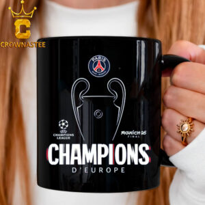 Paris Saint Germain PSG Triomphe 2025 d’Europe Champions Trophee Ceramic Mug Cup