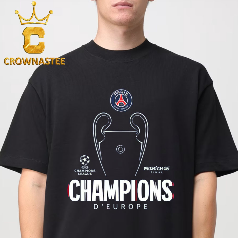 Paris Saint Germain PSG Triomphe 2025 d'Europe Champions Trophee Classic T Shirt Paris Saint Germain PSG Triomphe 2025 d'Europe Champions Trophee Classic T Shirt