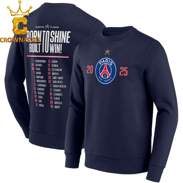 Paris Saint Germain PSG Triomphe d’Europe Champions European 2025 Signature Roster Sweat capuche Hoodie T-Shirt