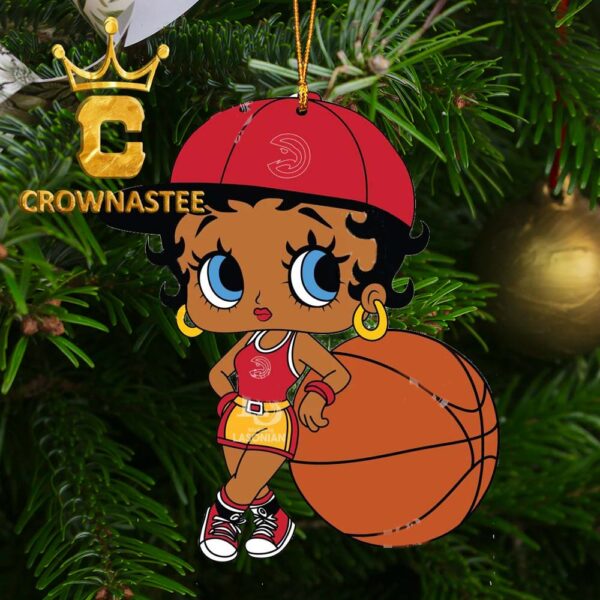 Atlanta Hawks Betty Boop NBA Decor Christmas Tree Ornament