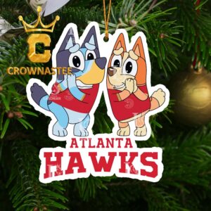 Atlanta Hawks Bluey And Bingo NBA Christmas Tree Decor Ornament