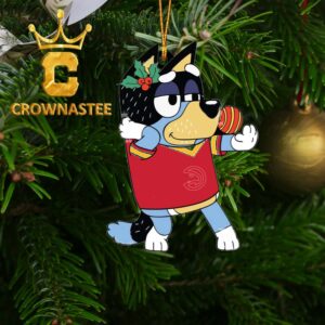 Atlanta Hawks Bluey Bandit Heeler NBA Christmas Tree Decor Ornament