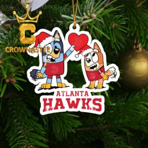 Atlanta Hawks Bluey NBA Christmas Tree Decor Ornament