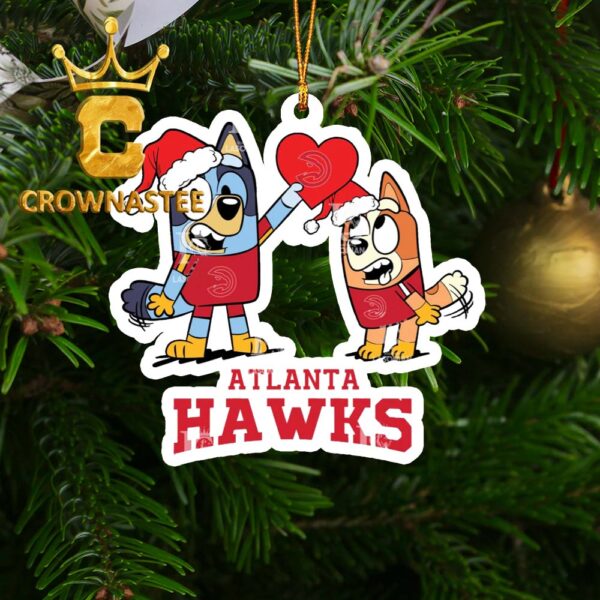 Atlanta Hawks Bluey NBA Christmas Tree Decor Ornament