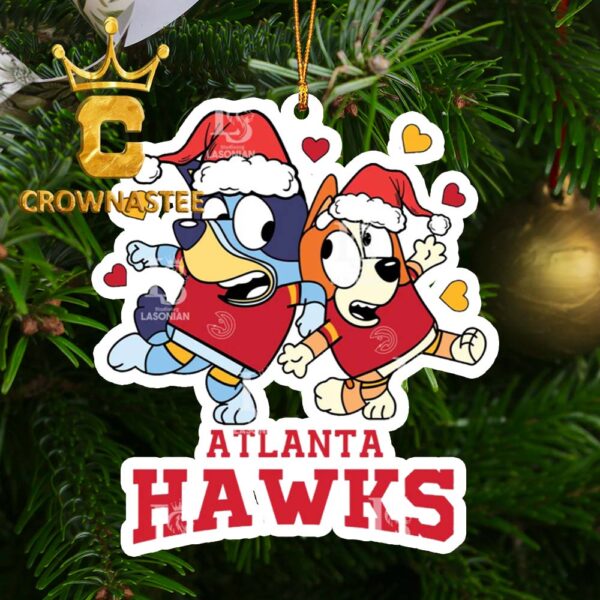 Atlanta Hawks Bluey NBA Christmas Tree Decoration Ornament