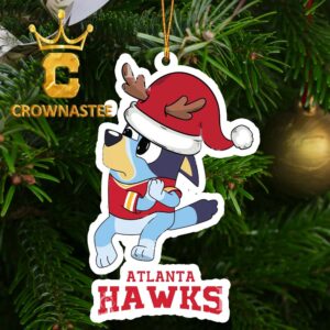 Atlanta Hawks Bluey Santa Claus NBA Christmas Tree Decor Ornament