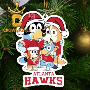 Atlanta Hawks Christmas Bluey Family Sport NBA Christmas Tree Decor Ornament