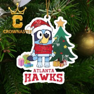 Atlanta Hawks Christmas Bluey NBA Christmas Tree Decor Ornament