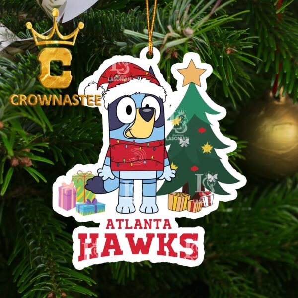 Atlanta Hawks Christmas Bluey NBA Christmas Tree Decor Ornament