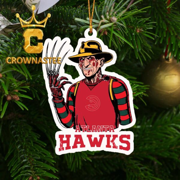 Atlanta Hawks Freddy Krueger Horror NBA Christmas Tree Decor Ornament