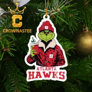 Atlanta Hawks NBA Grinch Christmas Tree Decor Ornament