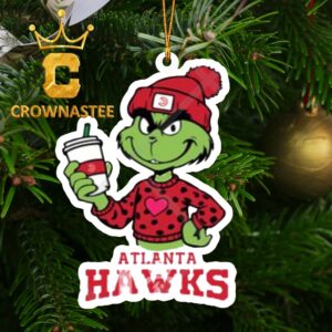 Atlanta Hawks NBA Grinch Christmas Tree Decoration Ornament