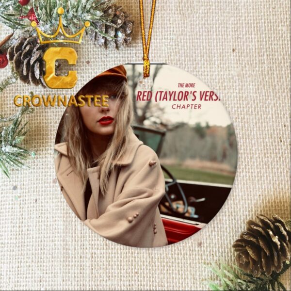 Taylor Swift The More Red Album Cover Christmas Tree Decorations Ornament